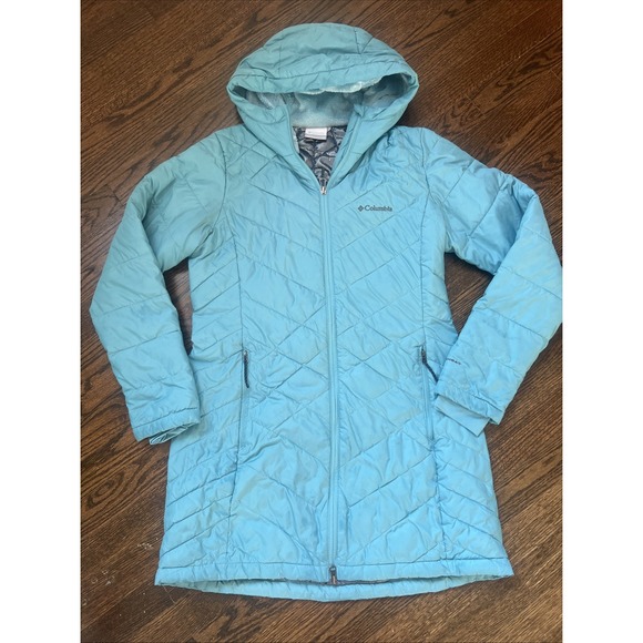 Columbia Women Heavenly Long Jacket Size Medium Hooded Omni Heat Insulated - Picture 1 of 4